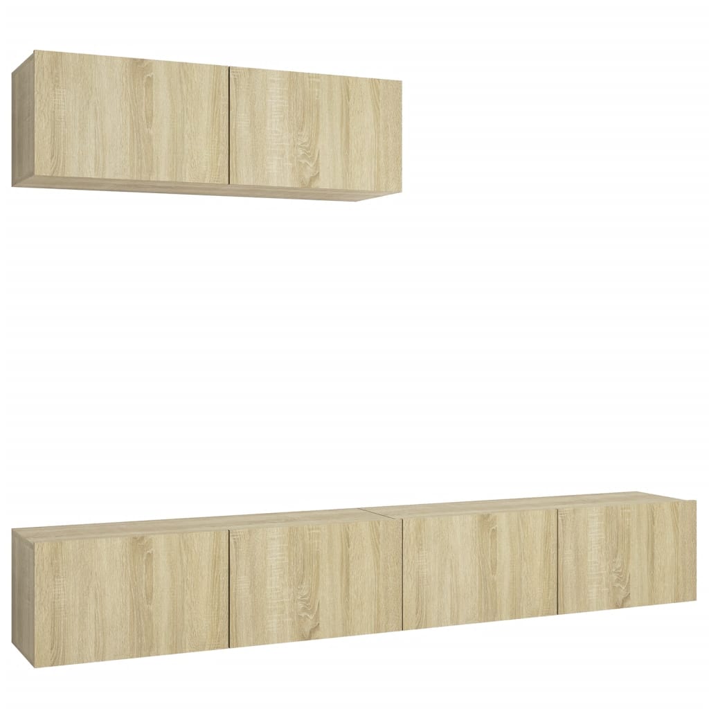 NNEVL TV Cabinets 3 pcs Sonoma Oak Chipboard