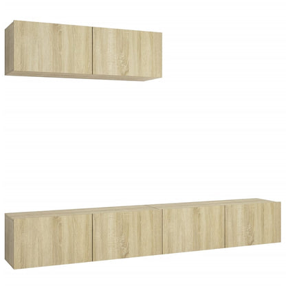NNEVL TV Cabinets 3 pcs Sonoma Oak Chipboard
