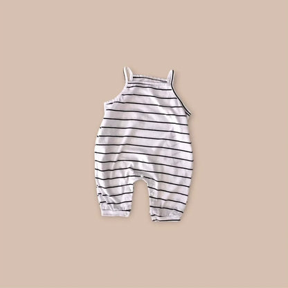 Summer Arrival Baby Unisex Simple Sleeveless Striped Rompers