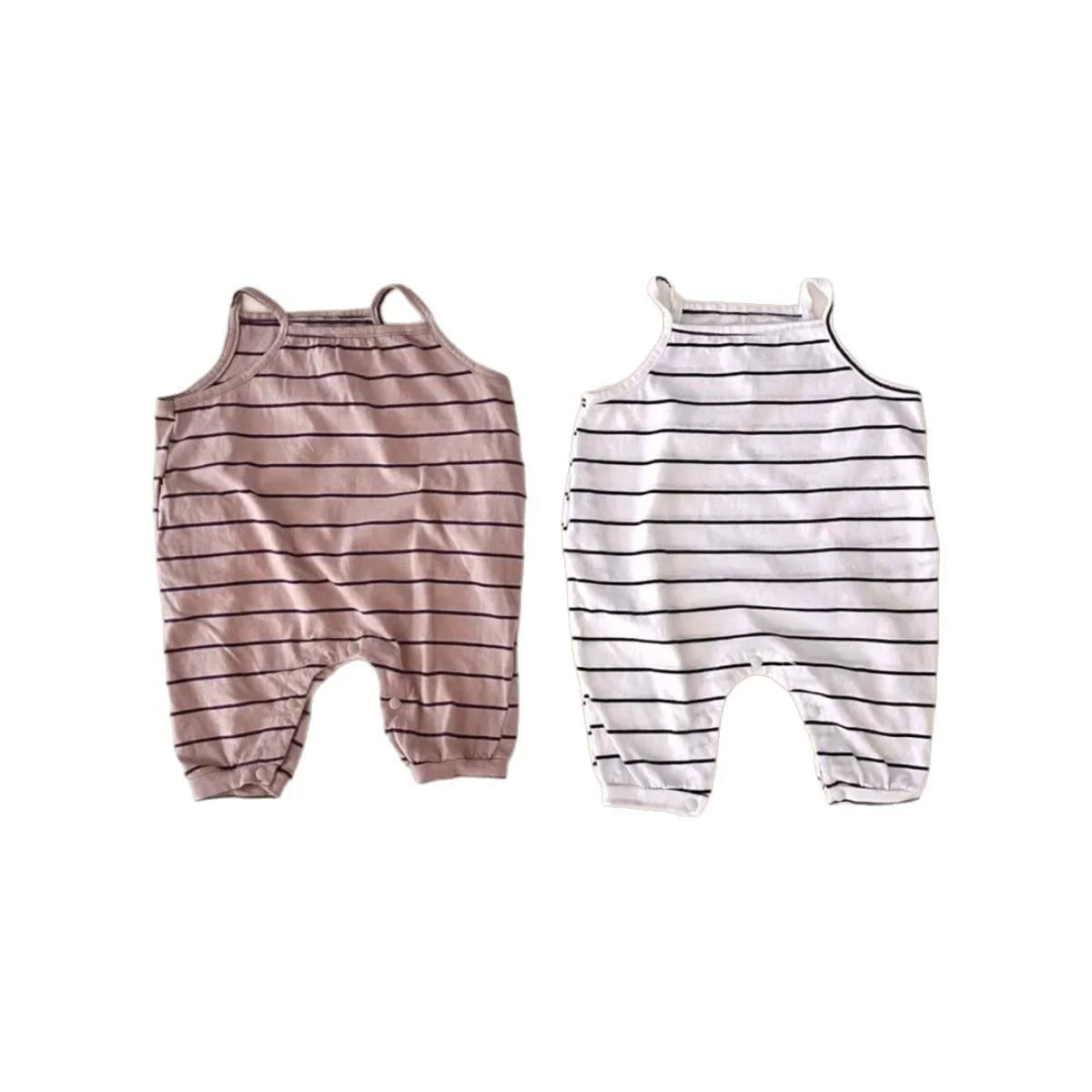 Summer Arrival Baby Unisex Simple Sleeveless Striped Rompers