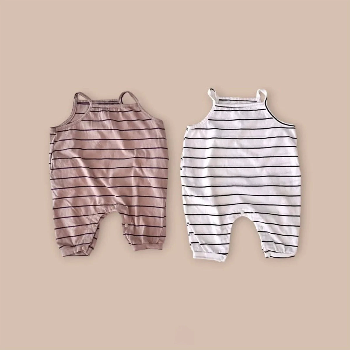 Summer Arrival Baby Unisex Simple Sleeveless Striped Rompers