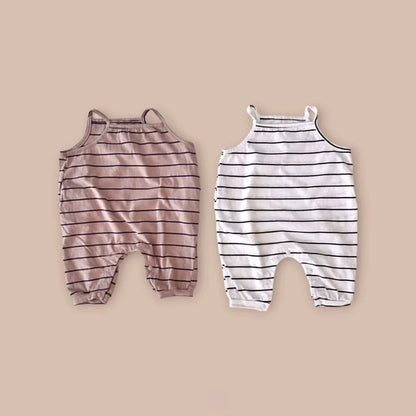 Summer Arrival Baby Unisex Simple Sleeveless Striped Rompers