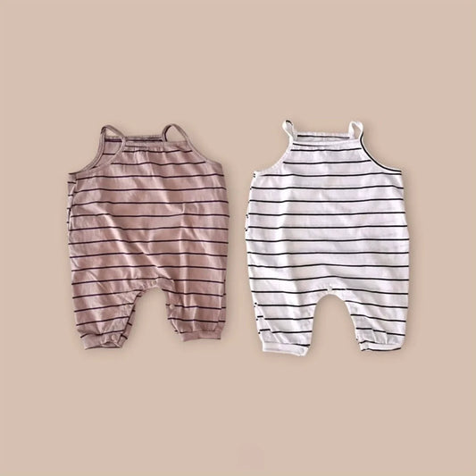 Summer Arrival Baby Unisex Simple Sleeveless Striped Rompers